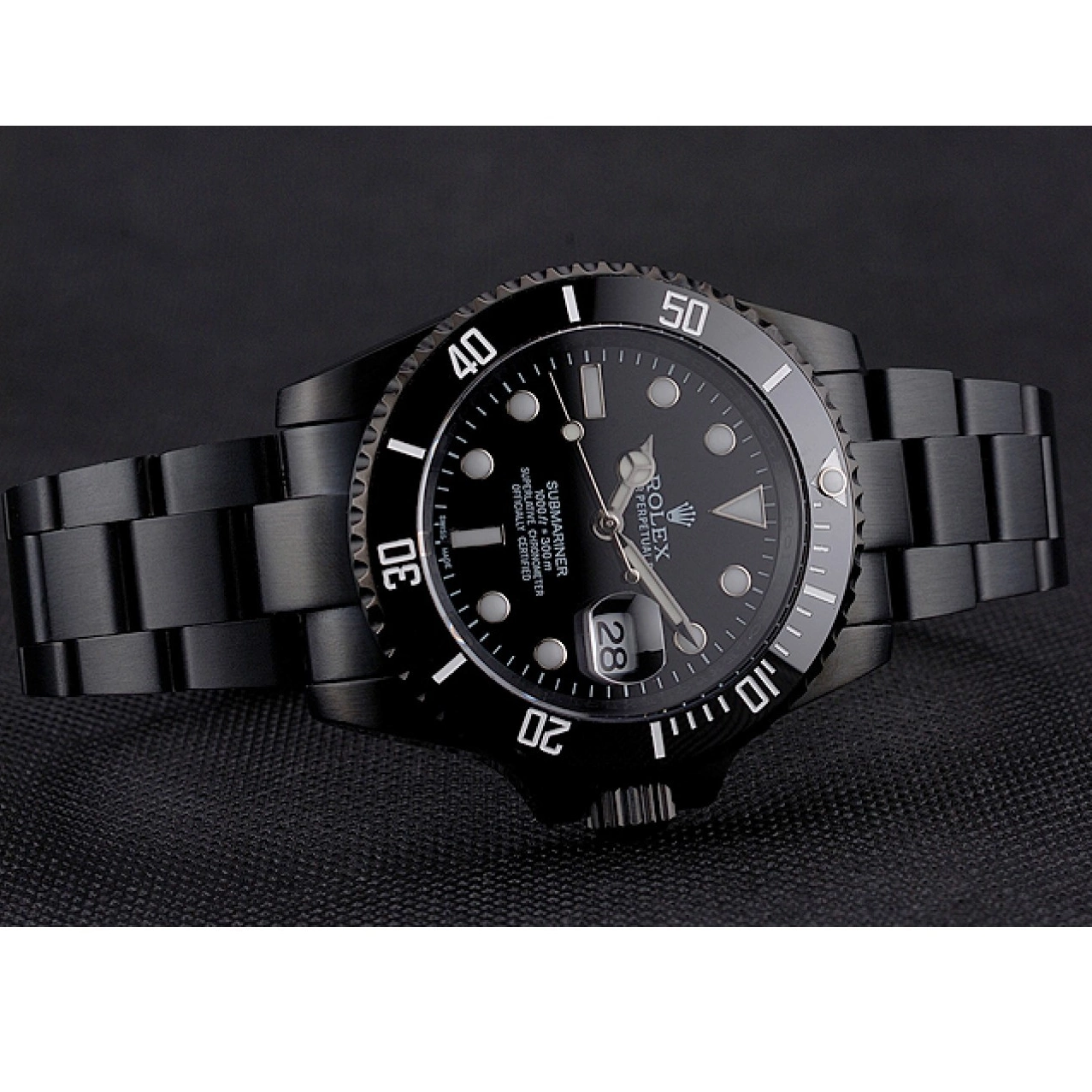 MiroTime 0813 Swiss Rolex Submariner Date Black Dial And Bezel Black PVD Case And Bracelet